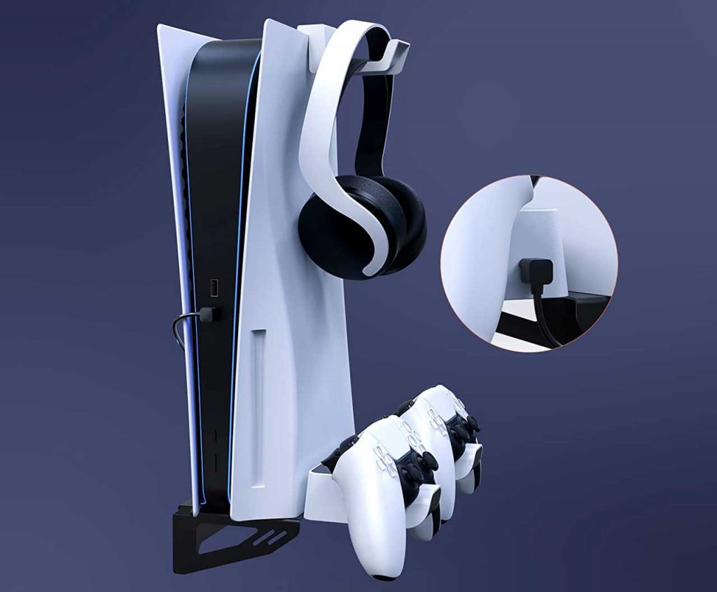NexiGo PS5 Wall Mount Kit with Charging Station 2